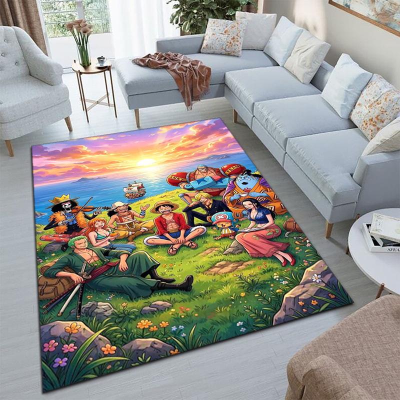 В главных ролях японский мультфильм ONE PIECE Манки Д. Ковер Luffy подходит для гостиной и спальни, коврики для прихожей, офиса, балкона, декоративный ковер V21