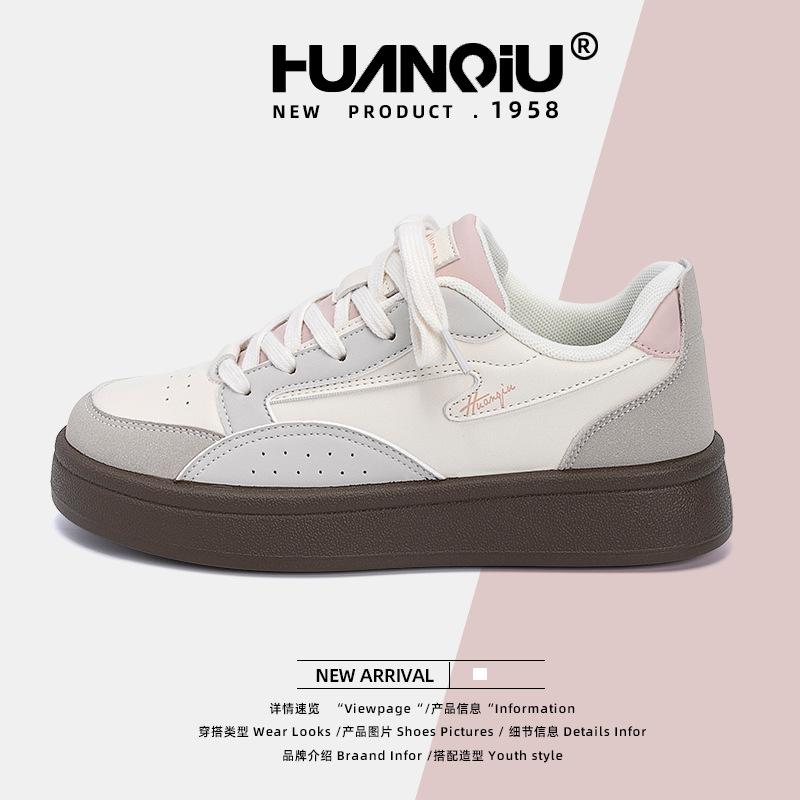 Global Women's Shoes Thick-soled Heightening Little White Shoes Women's ZHQ68299 Summer New Women's Shoes Korean Version of Student Breathable Board