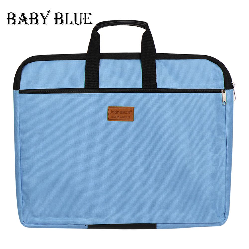 With Handle Canvas A4 Size Waterproof Big Capacity Files Bag File Folder Double Layers Handbag