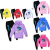 Kids Cartoon Cotton Hoodie And Joggers Set For Active Play And Casual Wear