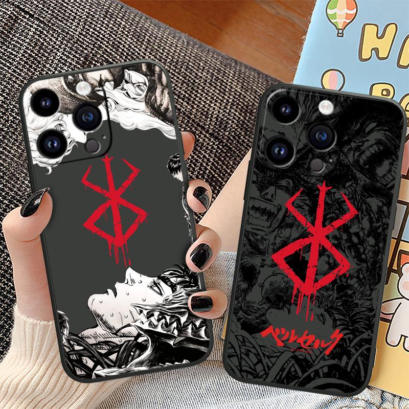Berserk Comics Anime For Apple iPhone 15 14 13 12 Mini 11 XS XR X 8 7 Pro Max Plus Soft Silicone Black Phone Case
