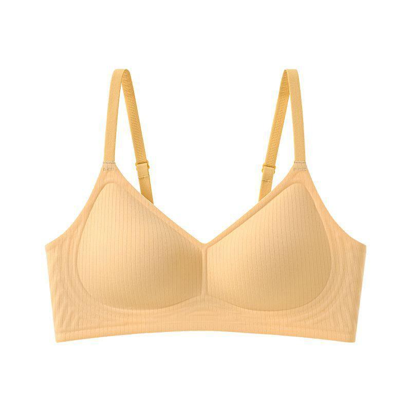 Wirefree Womens Bra With Latex Padding 3/4 Cup Backless Design Side Support Larger Bust Cotton Blend Japanese Style