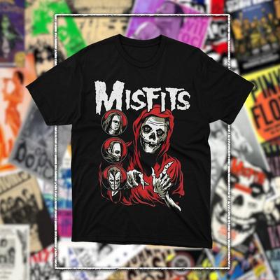 Футболка унисекс с графикой группы Misfits, Хоррор-панк, Хлопок, Короткий рукав, Yk, Оверсайз, Популярная, Винтажная, Женские топы, Подарки