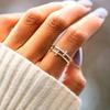 Великолепные кольца Huitan для женщин, уникальные двухслойные крестообразные аксессуары для пальцев, блестящие повседневные сдержанные изысканные офисные украшения