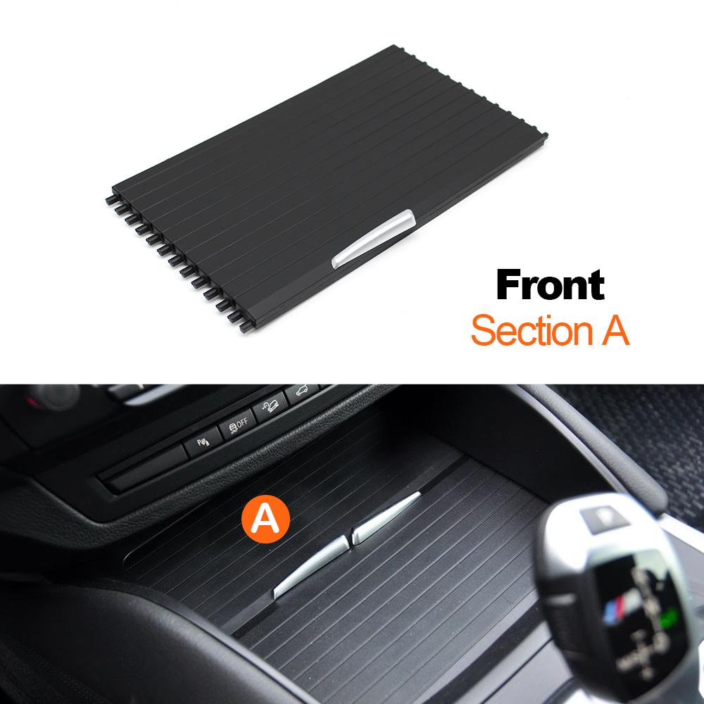 Interior Car Central Console Drink Water Cup Holder Cover Roller Blind Curtain Zipper For BMW X5 X6 E70 E71 E72 2007-2014