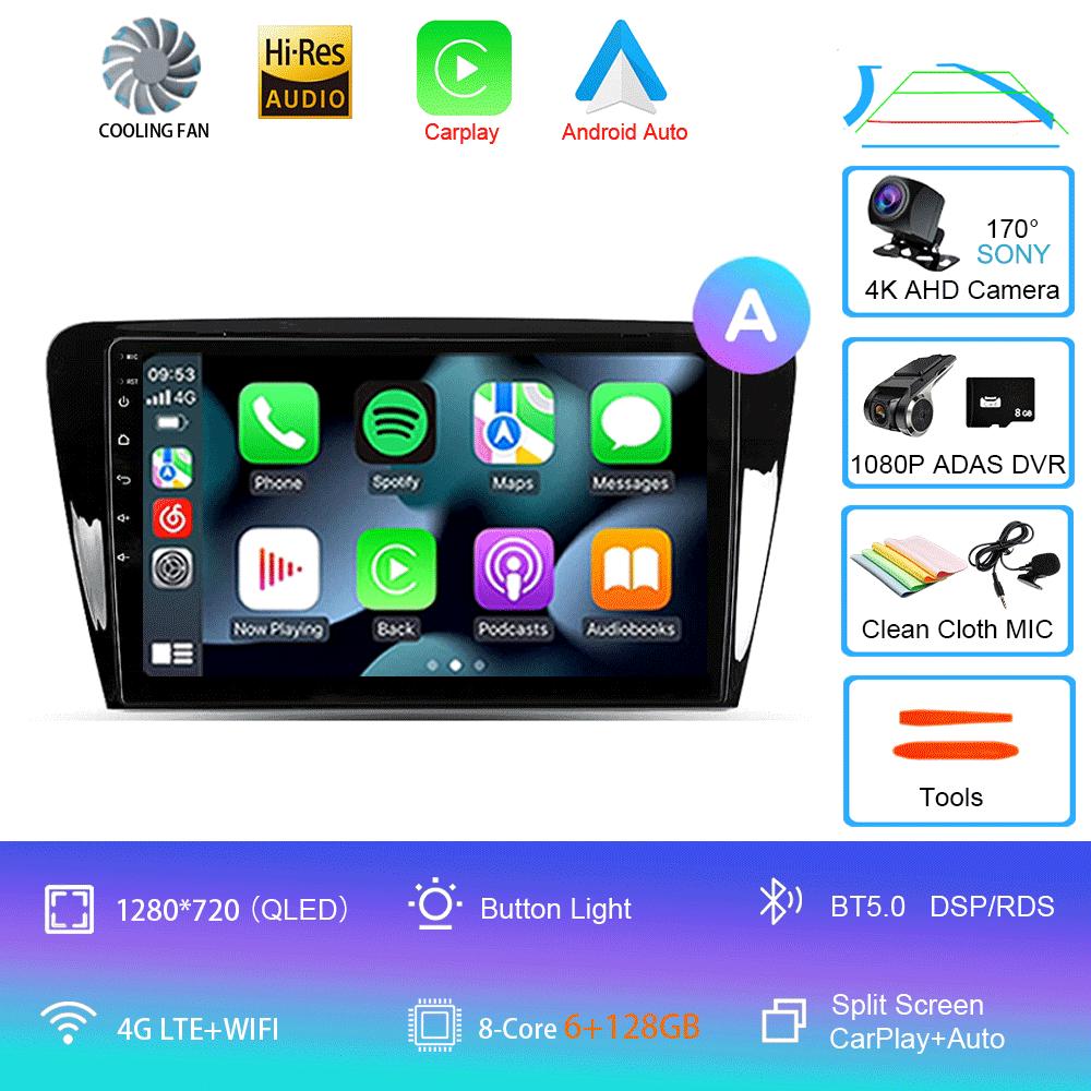 Android 14 Автомобильное радио для Skoda Octavia 3 A7 2013 - 2018 Мультимедийный видеоплеер Навигация стерео GPS Нет 2din 2 din dvd