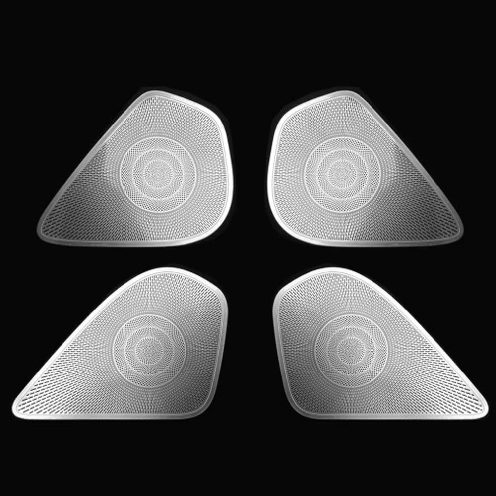 For Genesis G70 2019-2026 Silver Stainless Steel Car Door Speaker Decoration Covers Trim Car Supplies