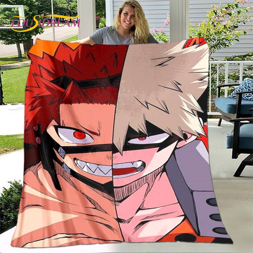 Мягкое плюшевое одеяло My Hero Academia с героями мультфильмов, фланелевое одеяло для гостиной, спальни, кровати, дивана, чехол для пикника