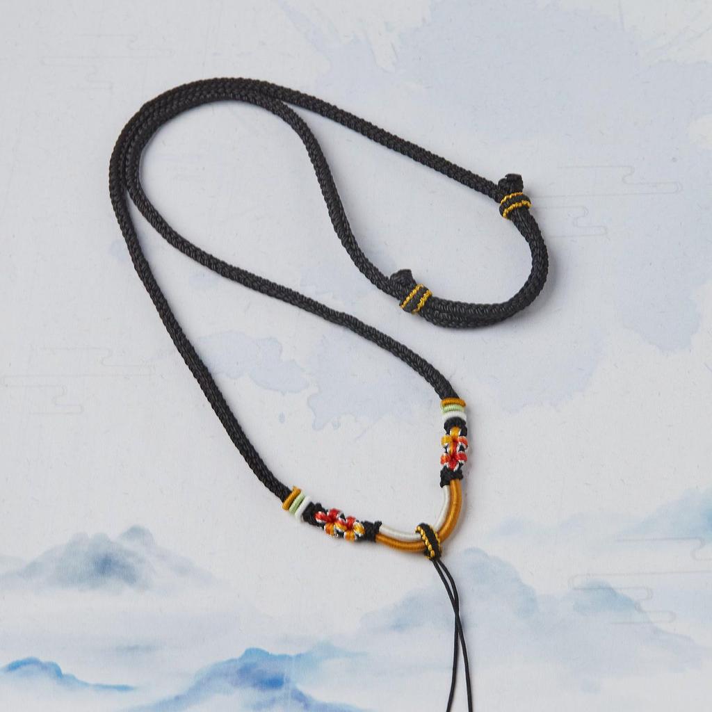 Элегантный регулируемый восьмирядный шнур для ожерелья с узлом «Цветок персика», ручной работы