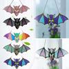 Bat Stained Glass Sun Catcher Translucent Window Hanging Decoration Handmade Acrylic Wall Art Light Catcher for Halloween Home Decor