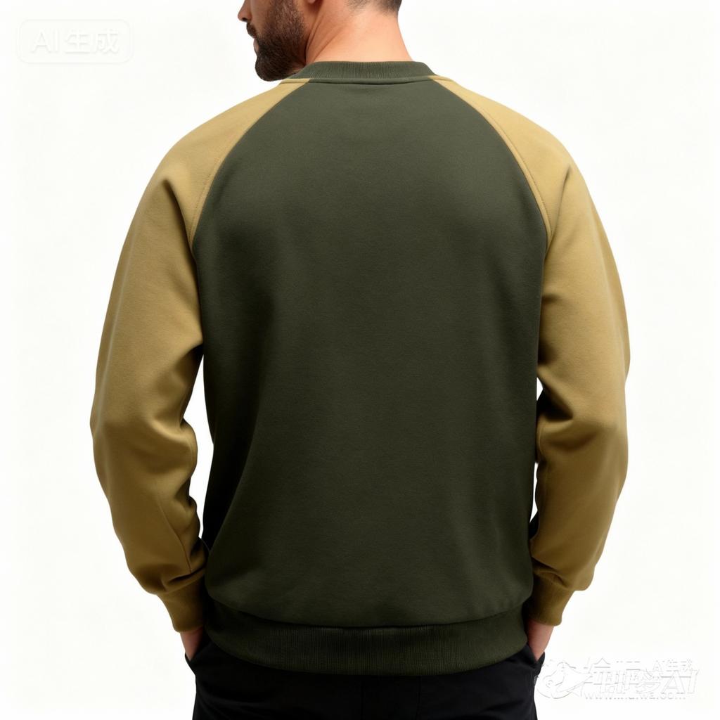 Men's And Women's Casual Color-blocked American Retro Round-neck Hoodie, Men's Long-sleeved Base Layer And Pullover Hoodie