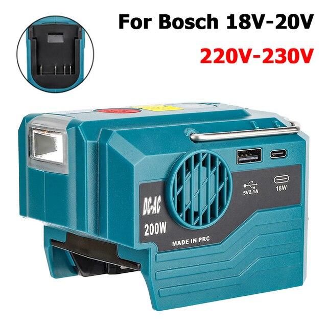 Переменный ток 220 В Для Makita/Ryobi/Bosch/Dewalt/Milwaukee 18 В Литиевая батарея Наружный инверторный генератор 200 Вт Инверторная мощность Светодиод