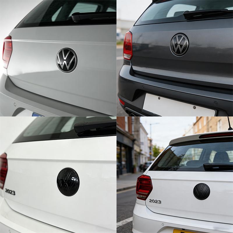 rsq1 VW Car Styling Front Logo Grille Badge Trunk Badge Car Replacement Accessories For Volkswagen Polo 2019 2020 2021 2022 2023 2024