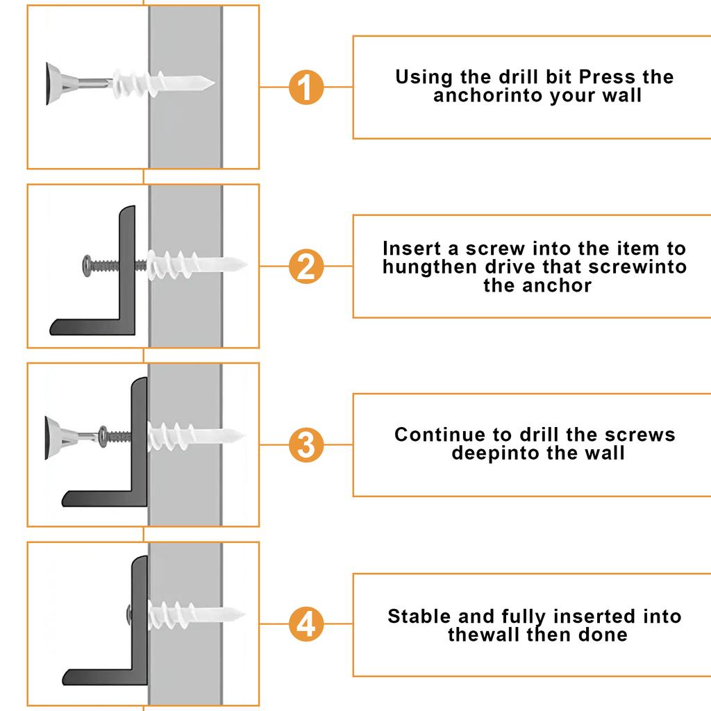 Набор самосверлящих распорных винтов 66 шт., стеновые блоки, самосверлящие, винтовая гильза, анкер для гипсокартона