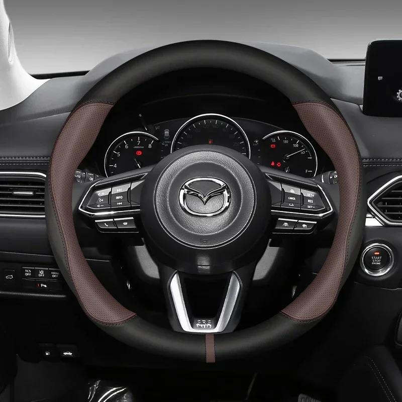 2025 Hot 37-38cm Carbon Fiber leather Car steering wheel cover For Mazda MX-5 MX5 NB NC ND 1998-2020 2021 2022 2024 Auto Accesso