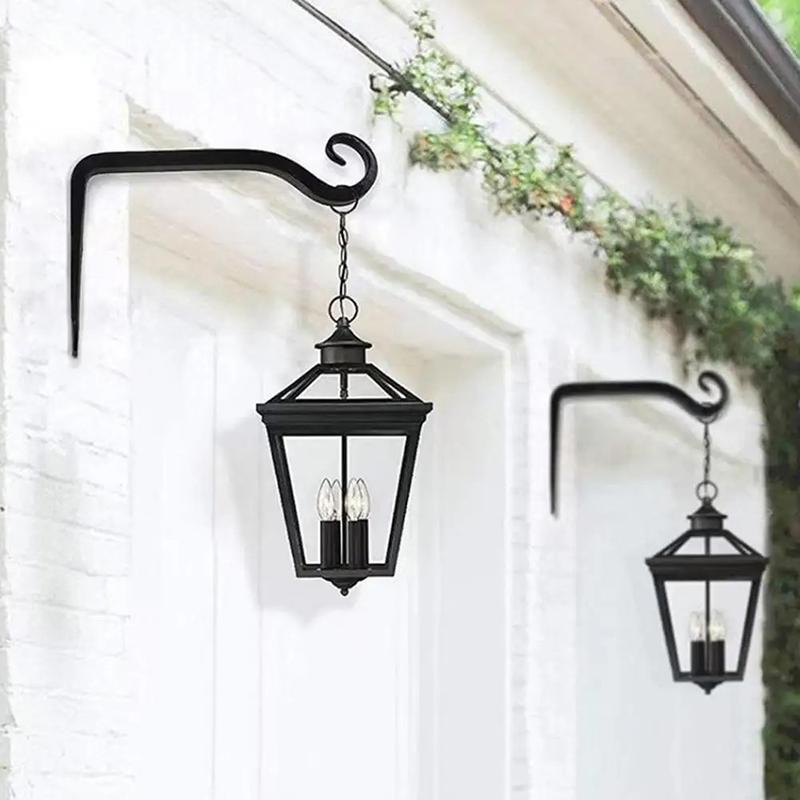 Настенная подвесная корзина Железный цветочный горшок Подставка для растений Подвесной крюк Для дома Сада Подвесной фонарь Украшение