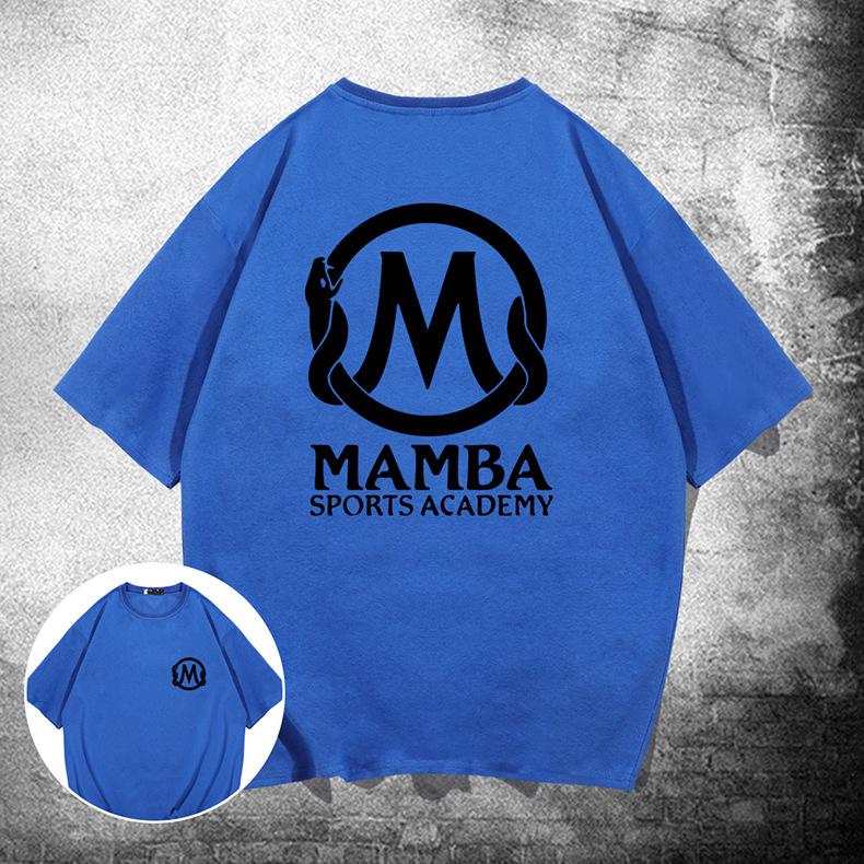 Mamba Memorial Short Sleeve T-Shirt Men's Lakers Black Mamba Teen High School Student Basketball Training Suit
