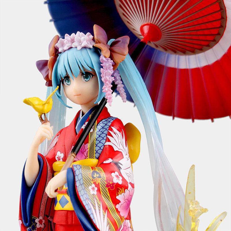 Хацунэ Мику Милая Аниме Фигурка 30 см Девушка Цветочный Кимоно Модель Мику Настольное Украшение Коллекционная Статуэтка Декор Игрушки-Сюрпризы Подарок