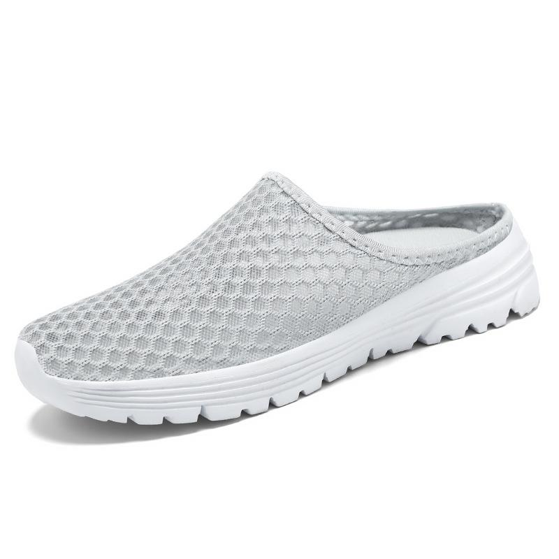 Повседневные шлепанцы для мужчин и женщин, летняя удобная пляжная обувь, уличные дышащие кроссовки из сетки с отверстиями