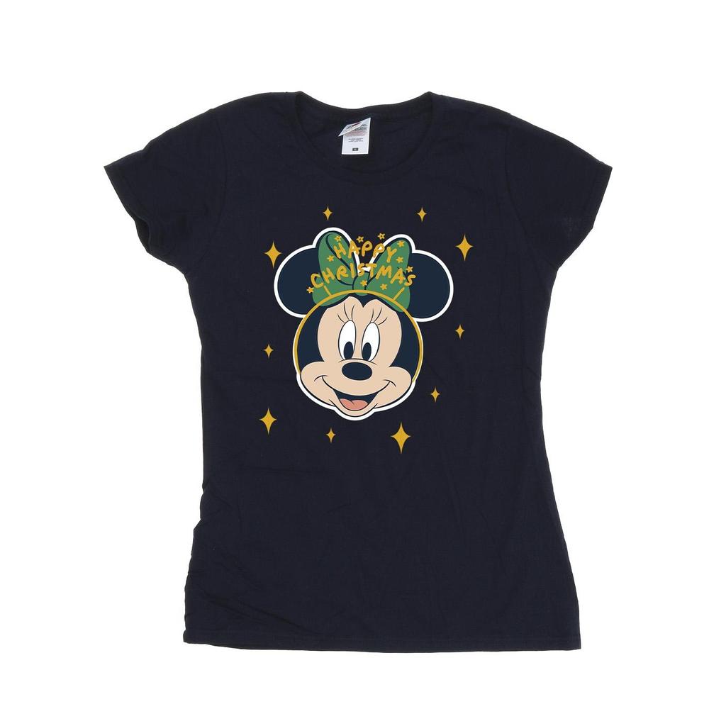 Disney Womens/Ladies Minnie Mouse Happy Christmas Cotton T-Shirt