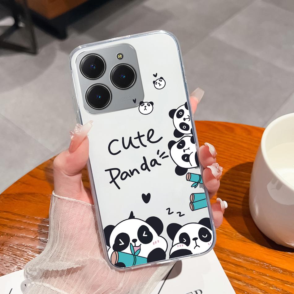 Simple Creative Case For Realme C63 C61 Transparent Back Cover For Realme C 61 C 63 Soft Slim Silicone Shockproof Funda Bumper