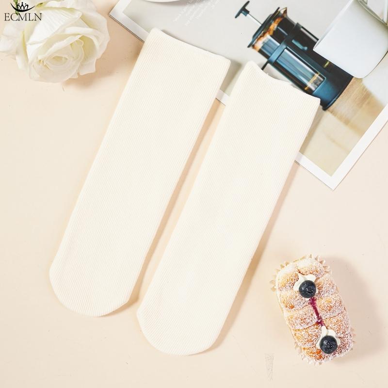 Зимние Утепленные Плюшевые Теплые Носки Женские Однотонные Хлопковые Носки Землистые Тона Простые Носки Средней Длины