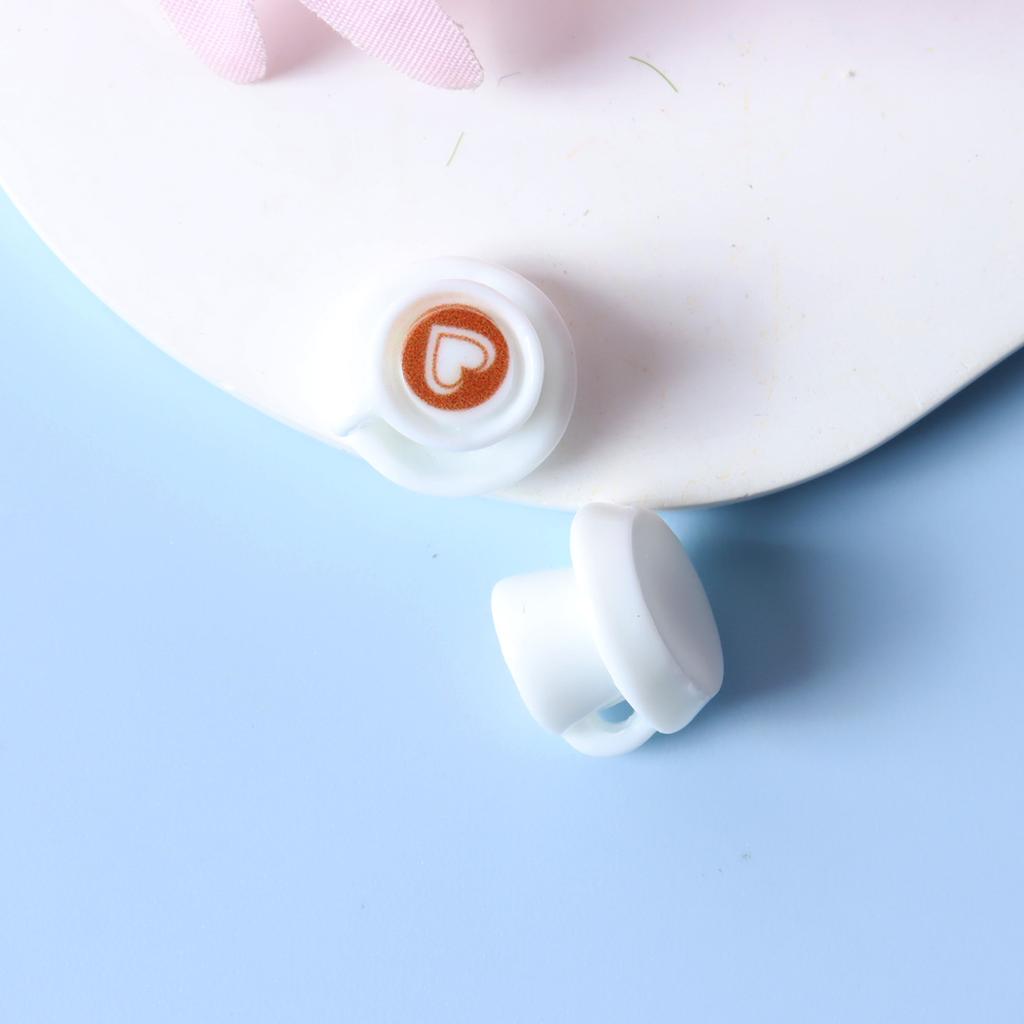 8pcs Cute Multi Color Small Coffee Cups Charm 3D Resin Beverage Cups Earrings Pendant Necklace Keychain DIY Jewelry Make