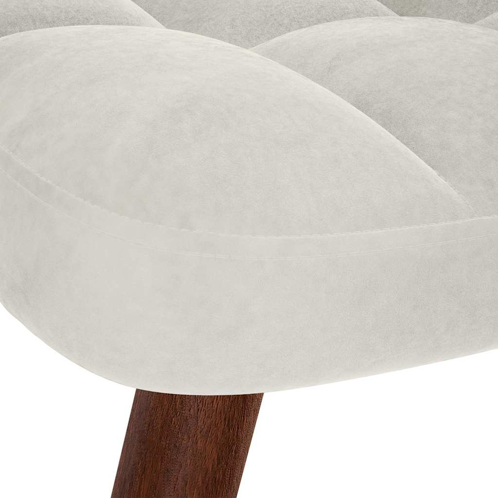 Cream Velvet Rocking Chair with Footstool