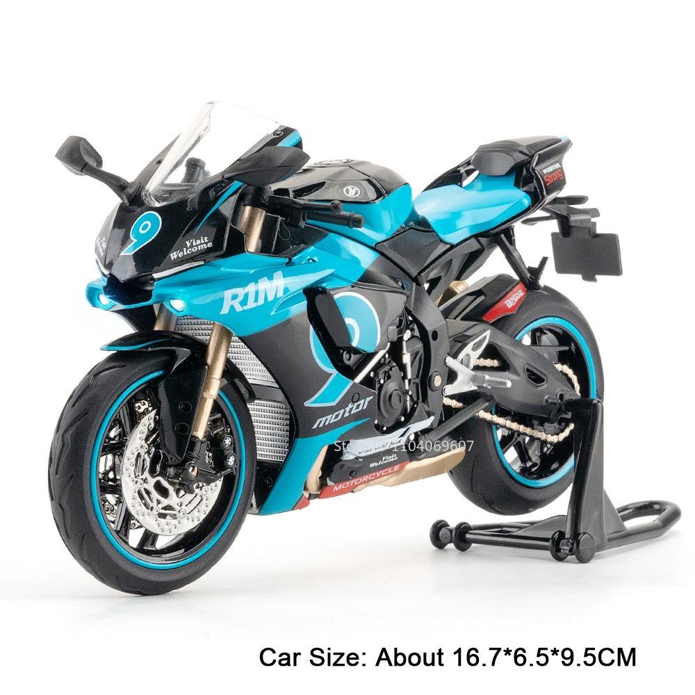1:Модель мотоцикла Cfmoto 450Sr R1M в масштабе 1:12, игрушки, металлическая литая модель, звук, свет, амортизация, рулевое управление передним колесом, подарки для мальчиков
