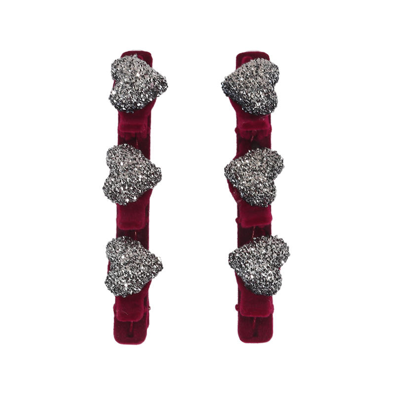 Exquisite New Fashion Sparkling Crystal Stone Hairpin 3 Flower Hair Clips For Women Braided Hair Duckbill Hair Claw Headwear