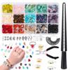 1005x DIY Jewelry Making Kit with Tools Elastic String Chip Beads for Ring