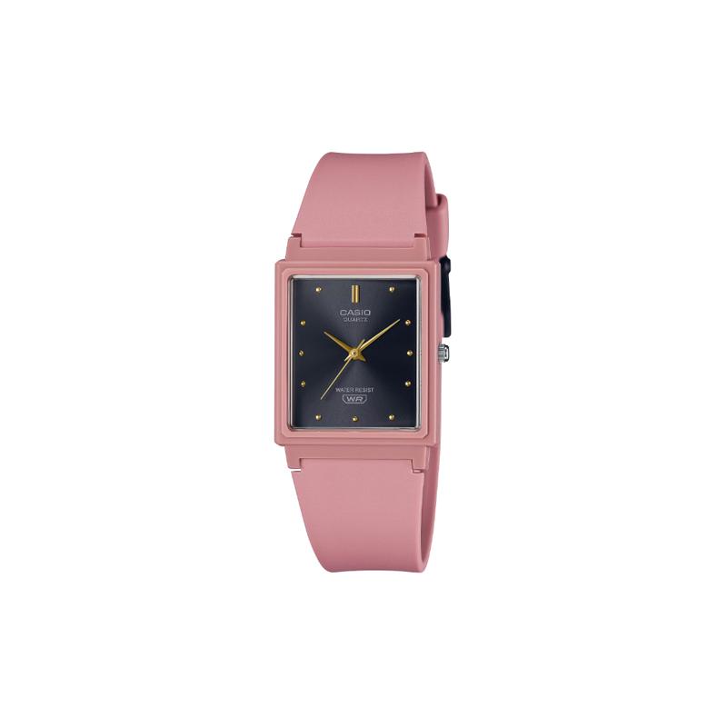 Casio Водонепроницаемые женские часы с кварцевым механизмом и ремешком из смолы, черный циферблат MQ-38UC-4A