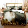 Милый кролик пододеяльник комплект животных полиэстер одеяло покрывало размер King Queen для детей мальчиков девочек комплект постельного белья с наволочкой