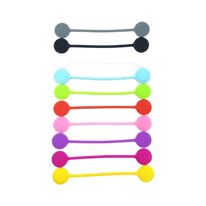 Набор из 10 многоразовых магнитных кабельных стяжек для организации шнуров, силиконовые магнитные стяжки для связывания вещей, закладка для книги