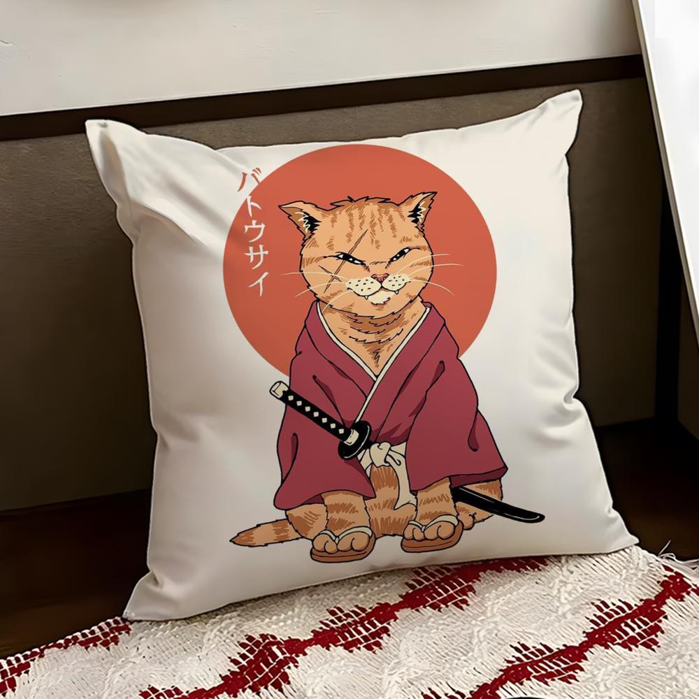 Japanese Style Cat Cushion Cover Reversible Soft Durable Pillow Cover Home  Car MultiScene Use for Daily Comfort