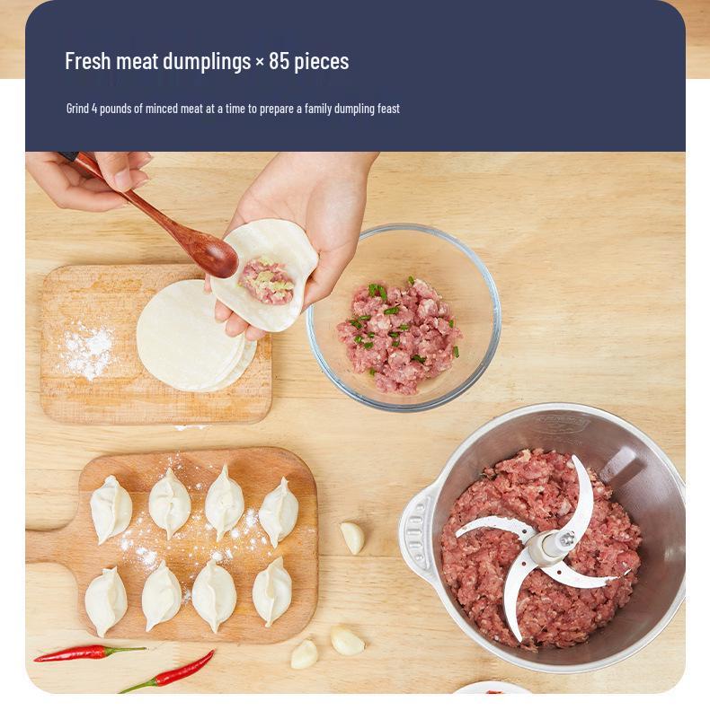 High-Power Multi-Functional Meat Grinder & Food Processor - Dough, Chili, Garlic, Ginger, Meat Paste