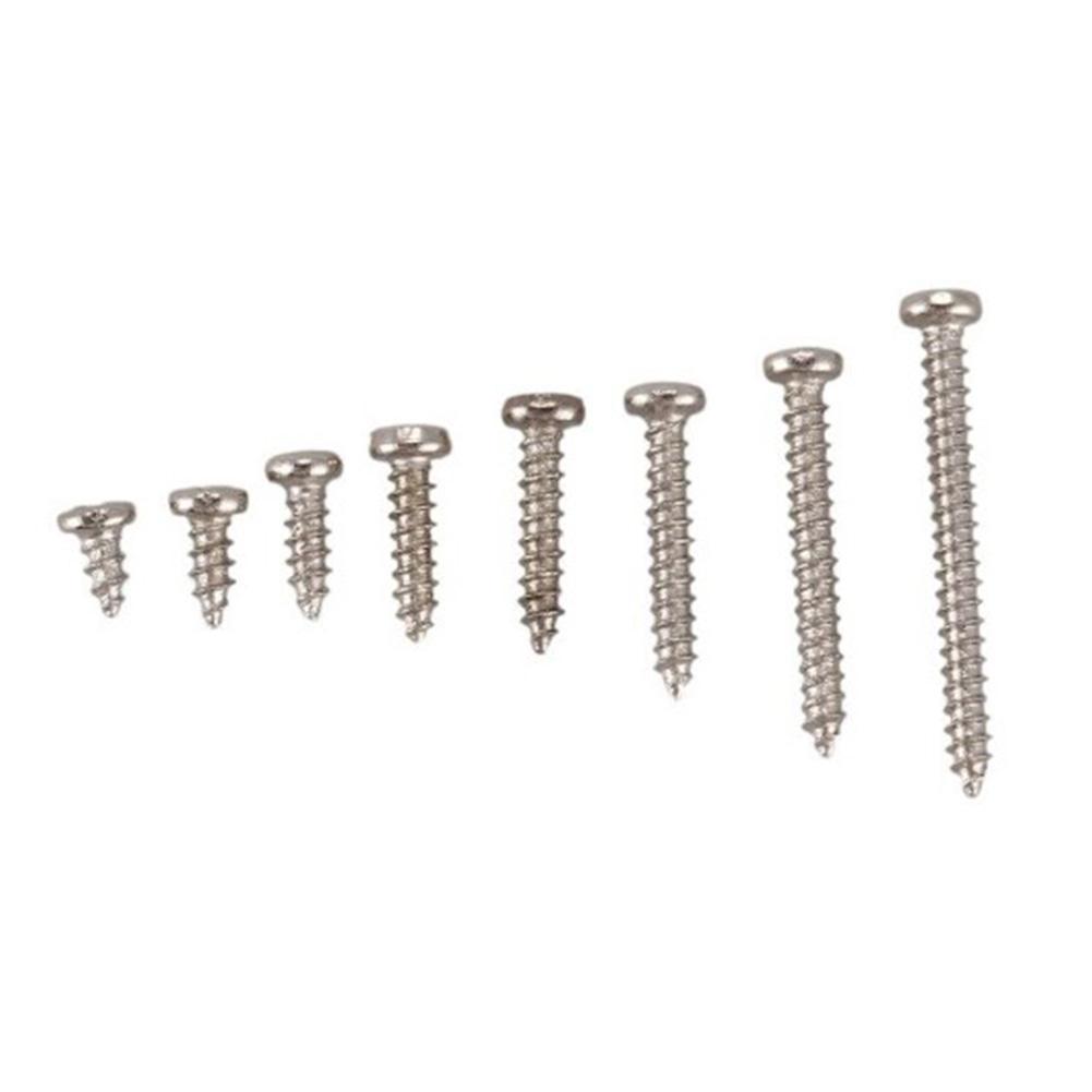 800pcs M2 Round Carbon Steel Nickel-Plated Silver Disc Self-Tapping Screw Combination Set