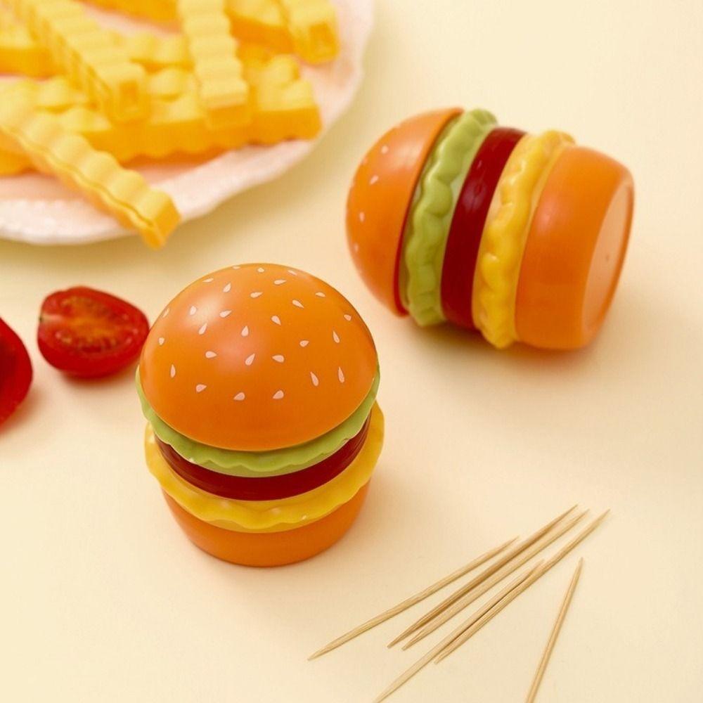 2PCS Dust-proof Toothpick Jar Decorative Dental Floss Box Cotton Swab Storage Box for Household