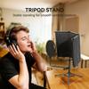 Studio Microphone Isolation Shield with Pop Filter and Tripod Stand, Foldable Adjustable Recording Studio Equipment