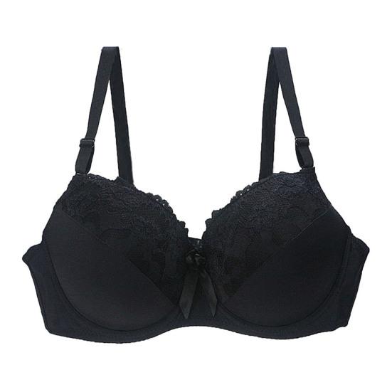 Женский бюстгальтер пуш-ап больших размеров, сексуальный, с цветочным кружевом, полностью покрывающий бюстгальтер на косточках, поддерживающий, повседневный бюстгальтер для большой груди