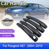 Накладка на ручку двери из углеродного волокна для Peugeot 407 SW 2004 2005 2006 2007 2008 2009 2010 Автомобильные аксессуары Стайлинг Нержавеющие наклейки