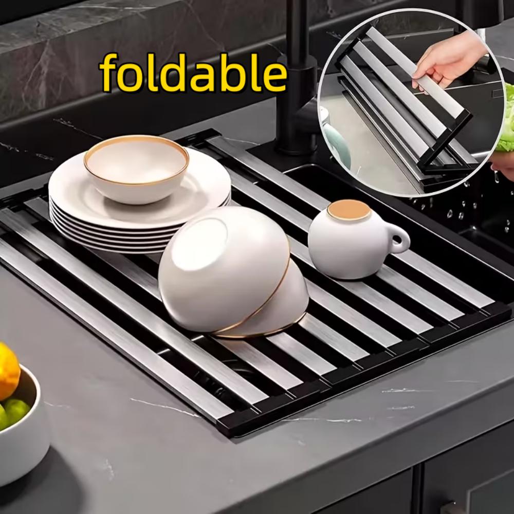 Дренажная решетка для кухонной мойки из нержавеющей стали r304, сушилка для посуды и раковины, складная и выдвижная сушилка