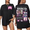 Модные эстетичные футболки Хип-хоп уличная одежда Певица Эмилия Мернес MP3 Тур Графическая футболка Мужская одежда Повседневные футболки с коротким рукавом