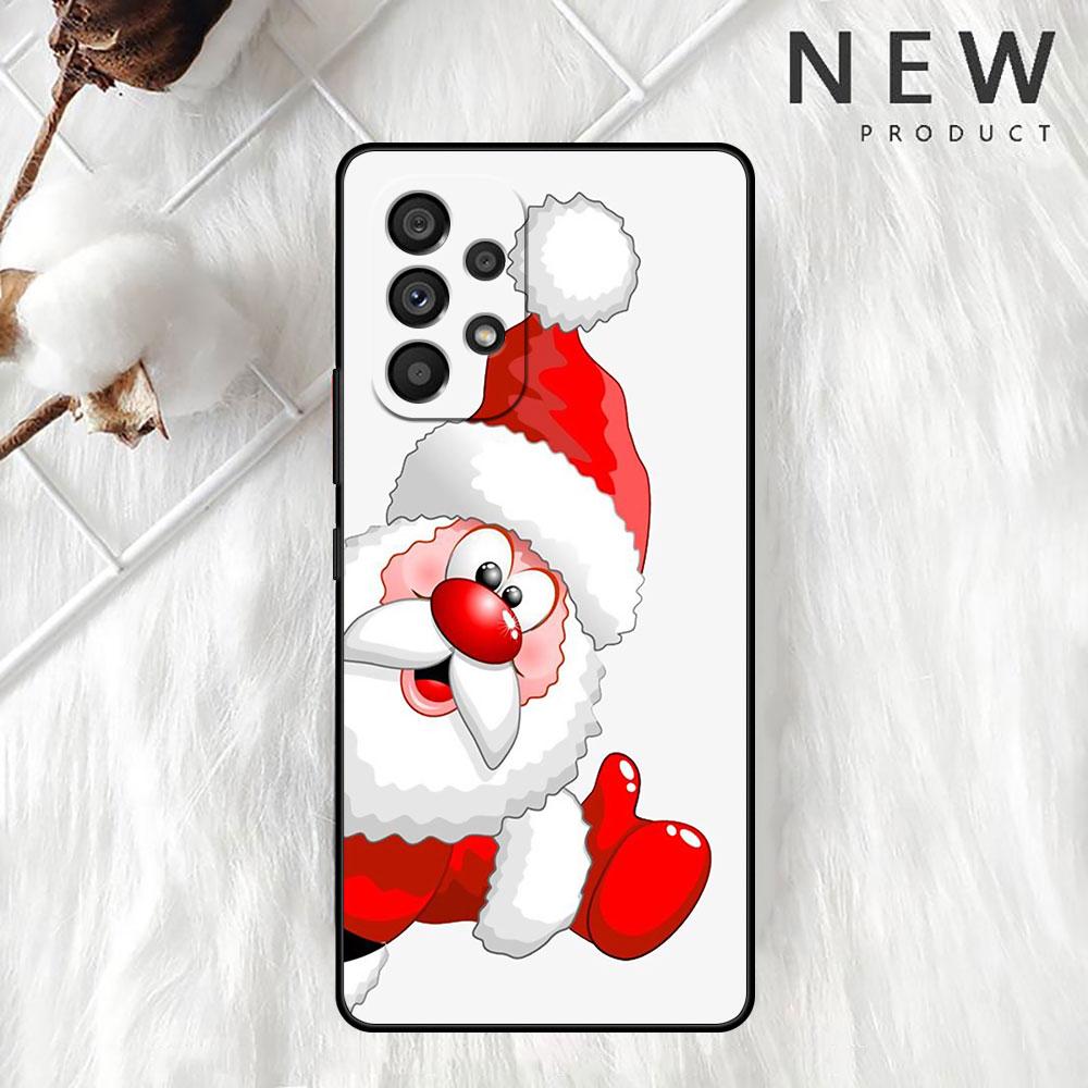 Рождественский чехол со снеговиком из мультфильма для Samsung Galaxy A52 A12 A51 A53 A33 A71 A32 A31 A21 A01 A11 A22, черный чехол из ТПУ для телефона