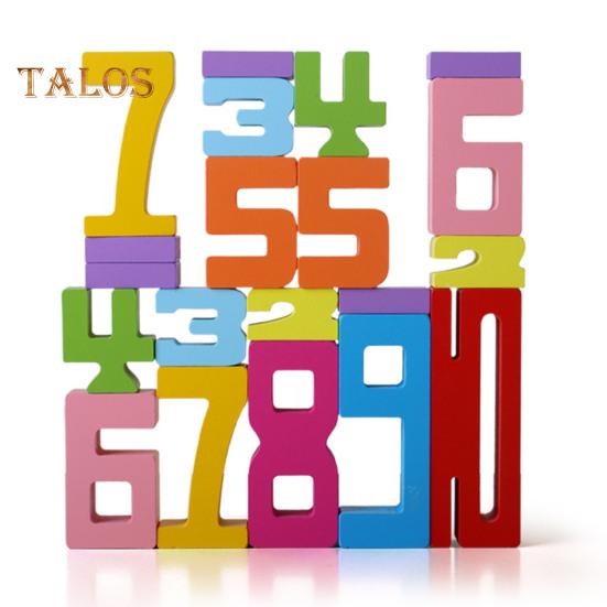 1 набор деревянных конструкторов с цифрами, обучающая цифровая игра-головоломка для мальчиков и девочек, обучение математике, подсчет, красочный конструктор