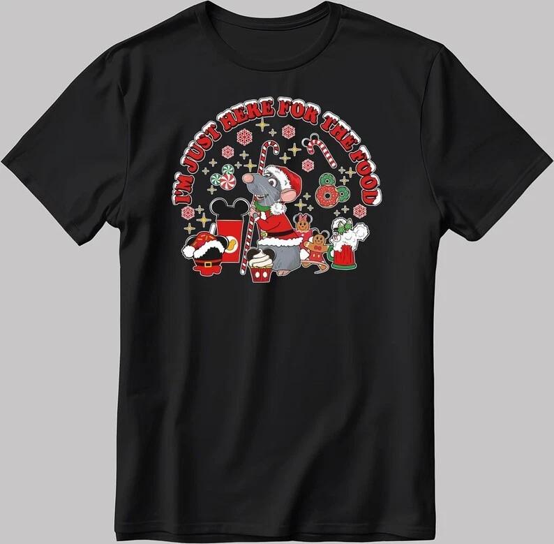 Ratatouille Chef Remy Merry Chirstmas Black TShirt