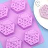 1 шт. Силиконовая форма для мыла в виде пчелиных сот, 6 ячеек, 3D-улей, силиконовая форма для торта, посуда для выпечки