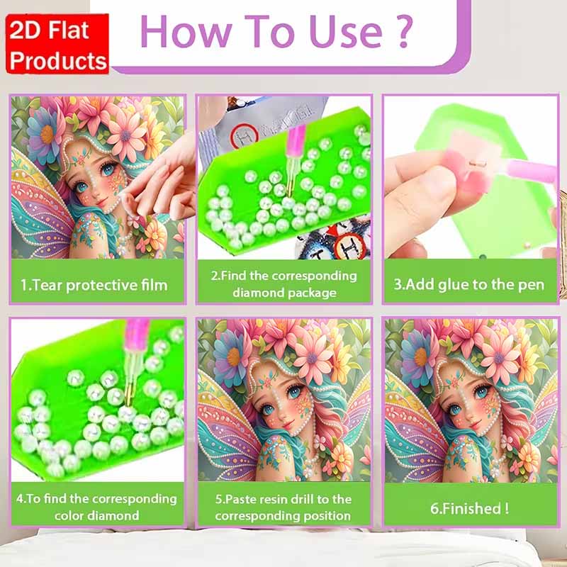 Наборы Алмазная Живопись DIY Красивый Цветок Феи Жемчуг Алмазное Искусство Без Рамки 30x40см Наборы Алмазная Живопись Камни для Взрослых/Новичков Идея для Подарка Декор Стены Дома