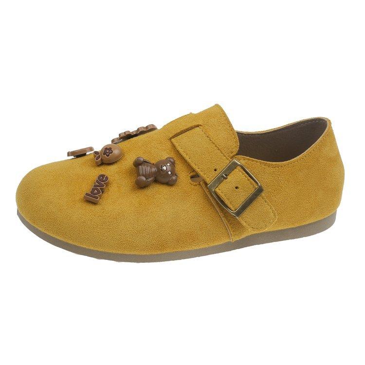 Ретро мягкие внешние Birkenstocks, осенние повседневные нескользящие милые мультяшные однотонные туфли на плоской подошве