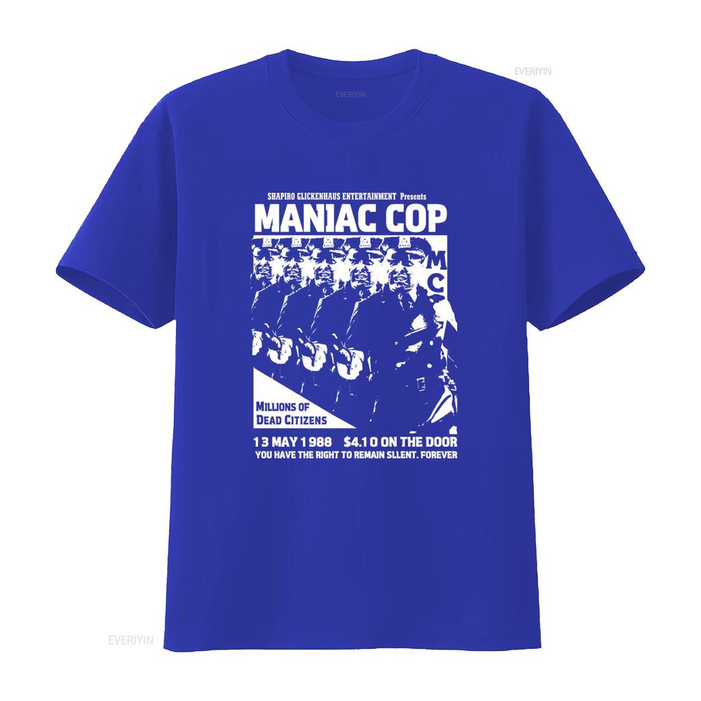 Unisexiac Cop Diy Punk Flyer T Shirt Retro Movie Promo Design Vintage Soft Homme Comfortable Fashion Versatile Stretched